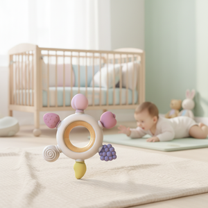 Vente en gros <span class=keywords><strong>de</strong></span> jouets <span class=keywords><strong>de</strong></span> <span class=keywords><strong>dentition</strong></span> pour bébé en silicone sans BPA, personnalisés OEM, avec <span class=keywords><strong>anneau</strong></span> en bois, en forme <span class=keywords><strong>de</strong></span> gouvernail, pour le <span class=keywords><strong>dentition</strong></span> et le soin des gencives - Product Image 2