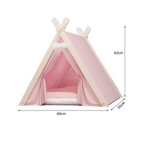 Tente élégante et confortable pour chat du fabricant, maison, <span class=keywords><strong>grand</strong></span> espace, <span class=keywords><strong>tipi</strong></span> en bois, coussin épais, solide, mode classique pour chiens et chats - Product Image 5
