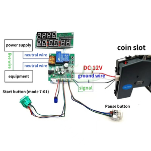 JY-30 DC 12V 9 chữ số được xây dựng trong số dư truy cập Nhắc nhở thời gian hiển thị đồng tiền hoạt động 15A hẹn giờ Bảng điều khiển với Power Relay Module - Product Image 4