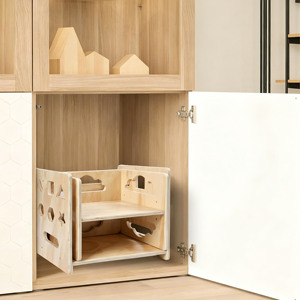 Ensemble de table et chaises Montessori modernes pour enfants, table d'activités, d'apprentissage, sensorielle et de repas, tableau noir, table en bois, chaise, écologique - Product Image 2