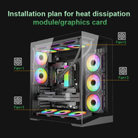 Boîtier PC ATX M ATX avec verre trempé, prend en charge les GPU de 430 mm, les refroidisseurs de 165 mm, le refroidissement par eau de 360 mm, 7 emplacements