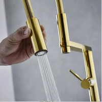 2026 Style Luxe Doré 360 °   Robinet de cuisine à jet rotatif avec valve en céramique à un seul orifice pour le lavage de la vaisselle
