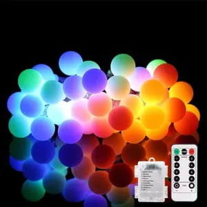 Led-Lichtslingers 18ft 50 Leds Op Batterijen Met Afstandsbediening 8 Modi Waterdichte Wereldbol Starry Fee (Multicolor)