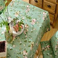 Nappe de table rectangulaire en coton imperméable à l'eau Couverture de table essuyable résistante aux taches pour intérieur et extérieur (60*84 pouces)