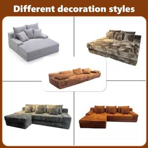 Set Sofa Seksional Bentuk L Modern dari Kain Grosir, Multifungsi, Dapat Diubah Menjadi Tempat Tidur untuk Ruang Tamu - Product Image 2