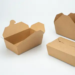 Cajas de papel Kraft Almuerzo rápido Charcutería para llevar para ventana de comida Embalaje coreano para microondas