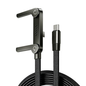 Cavo Dati <span class=keywords><strong>TUTI</strong></span> Factory 240W 1.5M in Nylon Intrecciato 2 in 1 Tipo-C con Supporto Telefono Rotazione a 360 Gradi per Smartphone - Product Image 6