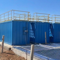 Station de traitement des eaux usées mobiles conteneurisée 50-300 m³/jour avec pompe et moteur contrôlés par PLC et médias pour les eaux usées d'abattoir
