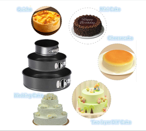 Sartén antiadherente de aluminio para hornear pasteles, utensilio redondo negro de 8 pulgadas y 15 pulgadas para hornear pasteles y Pizza - Product Image 5