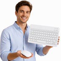 Keyboard Bluetooth Warna-warni Ultra Tipis Nirkabel Portabel untuk Tablet, Ponsel, Laptop, Bisnis, dan Perjalanan