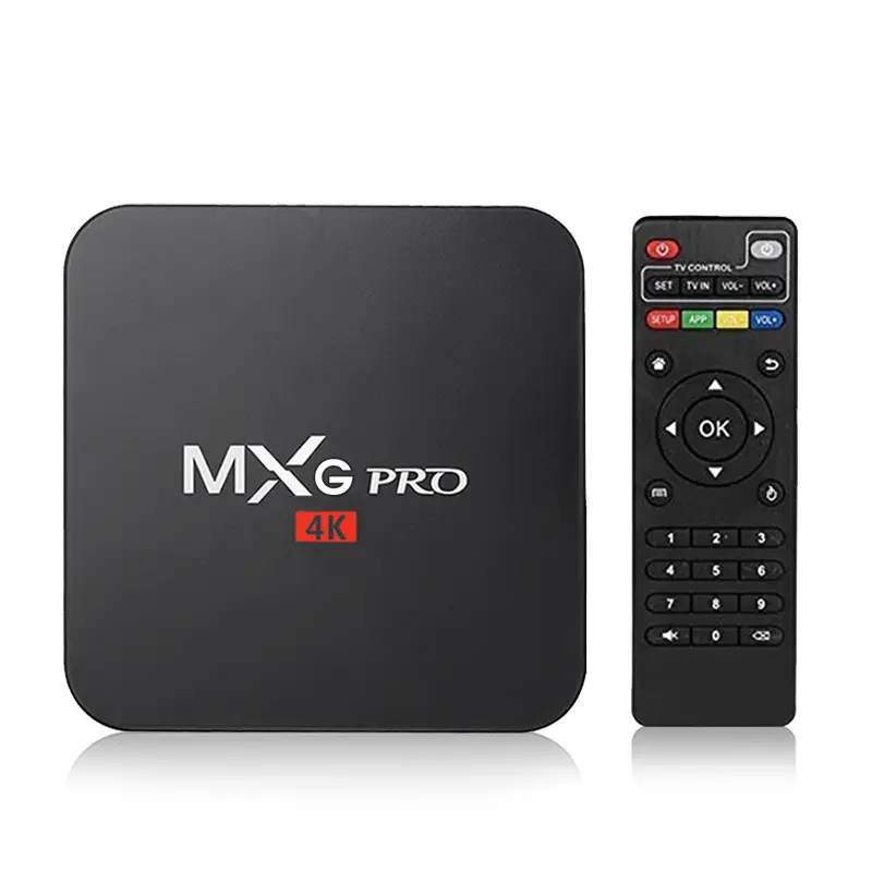 Venta al por mayor Android 7,1 Smart OTT TV Box 4K HD 3D 2,4G WiFi RK3229 Quad Core MXG PRO 1GB 8GB 4k