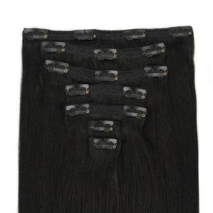 100% Virgin Russian Human <b>Hair</b> Seamless Clip-In <b>Remy</b> <b>Hair</b> <b>Extensions</b> with Machine Double Weft for All Colors-Wholesale - Product Image 3