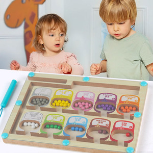 Vente flash - Puzzle magnétique coloré Montessori sur le thème de la crème glacée - Jeu éducatif en bois avec <span class=keywords><strong>labyrinthe</strong></span> - Certifié CPC - Product Image 2