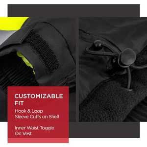 Custom Unisex 3-In-1 Bomber <b>Jacket</b> With Heated Vest Inner Battery Powered High Visibility Workwear - Product Image 5