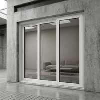 Fenêtre empilable en PU, multi-glissières, coulissante et fixe, fabrication étanche, résistante au vent et au feu, pour maison et bureau, design moderne et élégant