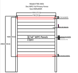 Fentech nhựa composite 6 ft sự riêng tư Hàng rào gỗ nhựa composite hàng rào UV bảo vệ WPC hàng rào bảng cho nhà sân sau - Product Image 5