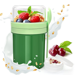Vaso Portátil <span class=keywords><strong>de</strong></span> Doble Capa para Desayuno, Sellado, para Avena, Batidos, Yogur, con Utensilios para Beber Directo, Reductor <span class=keywords><strong>de</strong></span> Grasa - Product Image 4