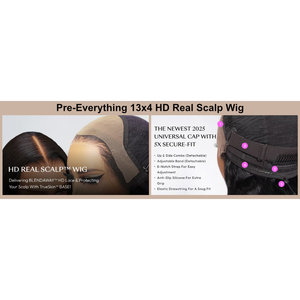 UNICE Hair Real Scalp 13x4 HD Peluca frontal de encaje con cordón precortado Pre Bleac - Product Image 1