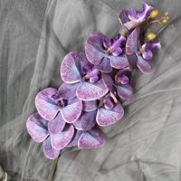 Meistverkaufte Handgefertigte 9-Köpfige Plastik-Orchideen mit Echtem Aussehen Künstliche Blumen für Heimdekoration Chinesisches Neujahr Weihnachten