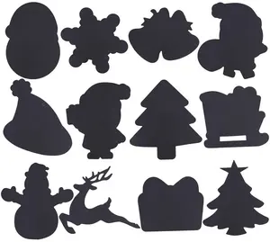 Max Fun Rainbow Color Scratch Christmas Ornaments (48 Counts) - Magic Scratch Off Cards Paper