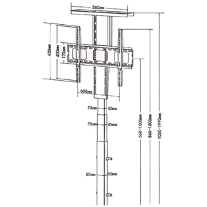 حامل CHARMOUNT MAX VESA * ، حامل كهربائي مخفي ، مزود بمحرك شديد التحمل ، حامل قابل للطي - Product Image 2