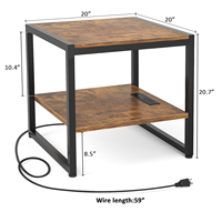 Table basse convertible 3 niveaux de style nordique moderne avec structure métallique, gain de place pour petit salon ou chambre, meuble en bois