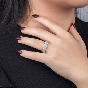 Anillo de Compromiso de Lujo con Incrustaciones de Diamantes de Imitación, Plata de Ley S925, 1.0 ct, Diamante Cultivado en Laboratorio, Anillo de Moissanita para Mujer - Product Image 6