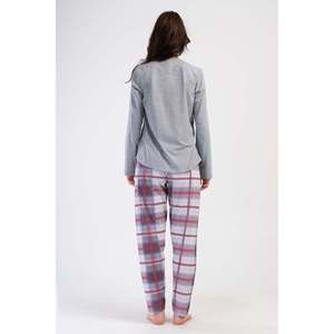 Conjunto de Pijama KADIN P.SUPREM XXL con Cuello Redondo y Manga Larga, Diseño Ovalado - Gris Melange - Gris Melange - Product Image 4