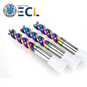 Fraise à queue en carbure ECL à 3 cannelures, revêtement arc-en-ciel, pour CNC, OEM ODM, refroidissement facile - Product Image 3