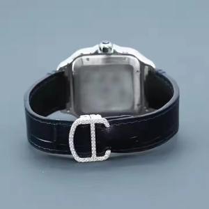 Best Quality <b>Blue</b> Leather Iced Out Dial Diamond <b>Watch</b> Luxury <b>Men</b> Wristwatch <b>for</b> Formal and Casual Wear Available at Good Price - Product Image 4
