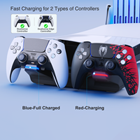 Honcam Support horizontal et station de charge rapide Boîtes de jeu à distance à 2 ports USB-A pour Playstation 5 Controller Slim