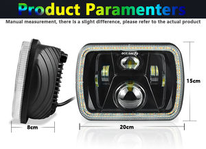 Liwiny 7Inch Vierkante Led Koplamp Wit Geel Drl Angel Eye Hi/<span class=keywords><strong>Lo</strong></span> Beam Voor Auto Truck Koplamp - Product Image 5