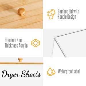 Organisateur de distributeur de support de sac poubelle en acrylique de cuisine avec distributeur de sac poubelle de couvercle en bambou - Product Image 4