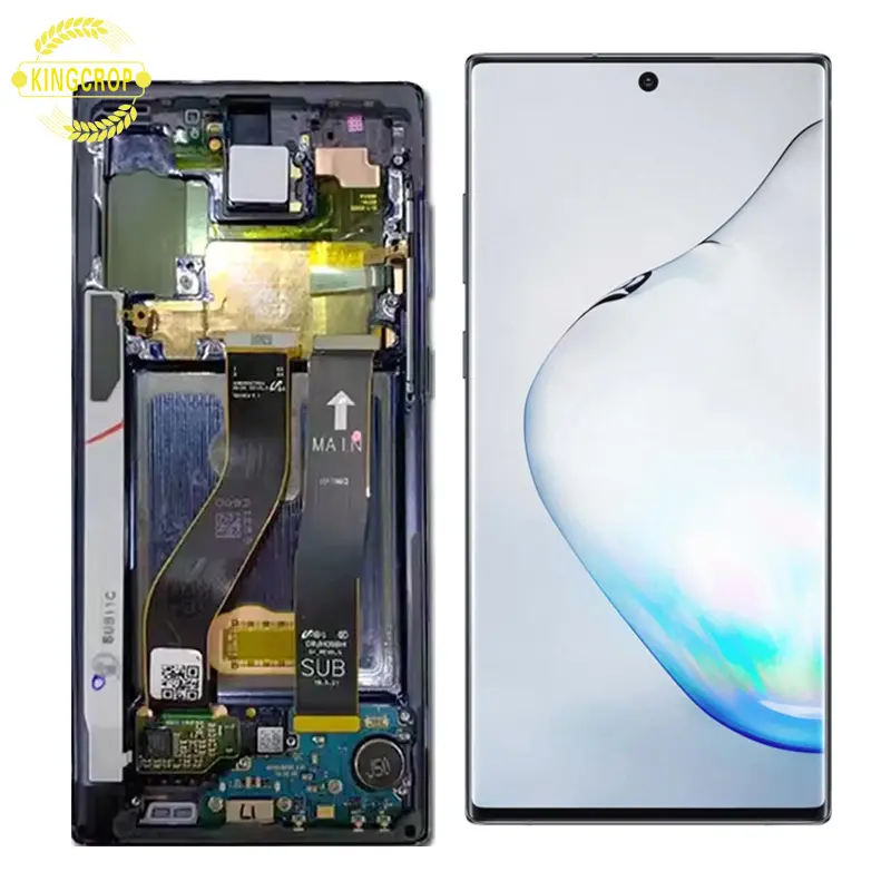 Pantalla Original de 6,3 "para Samsung Galaxy Note10 Note 10 5G, pieza de reparación de reemplazo de pantalla táctil LCD con marco de 2 a 3 pulgadas