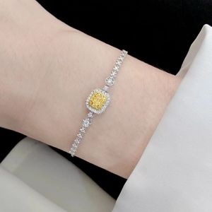 กำไลข้อมือเพชรทรงสี่เหลี่ยมสีเหลือง Xinfly ทอง 18k สำหรับผู้หญิง - Product Image 4