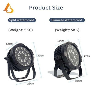 Equipo de Iluminación para Escenarios AICPOSE, Luces LED Par RGBWA de 24x15w, IP65, Resistentes al Agua para Exteriores - Product Image 6