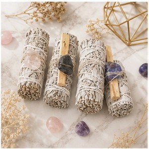 Kit de purification en gros de sauge blanche avec Palo Santo et cristaux de guérison pour l'activation des grilles de cristal et la purification - Product Image 4
