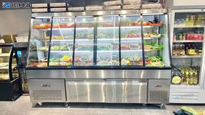 Thương mại hai nhiệt độ dọc Kính dốc cửa trượt tủ lạnh hiển thị máy nén làm mát lẩu cay - Product Image 5