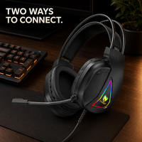 Casque de jeu circum-auriculaire avec haut-parleur 50 mm, éclairage RGB, filaire, USB 3,5 mm, sensibilité 108 dB, câble PVC 2 m pour PC portable – Vente en gros