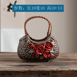 Vaso per <span class=keywords><strong>Fiori</strong></span> in Ceramica Fatto a Mano, Contenitore per Piante Succulente Modellato a Mano per Decorazione Interna, Scrivania, Casa e Giardino - Product Image 2
