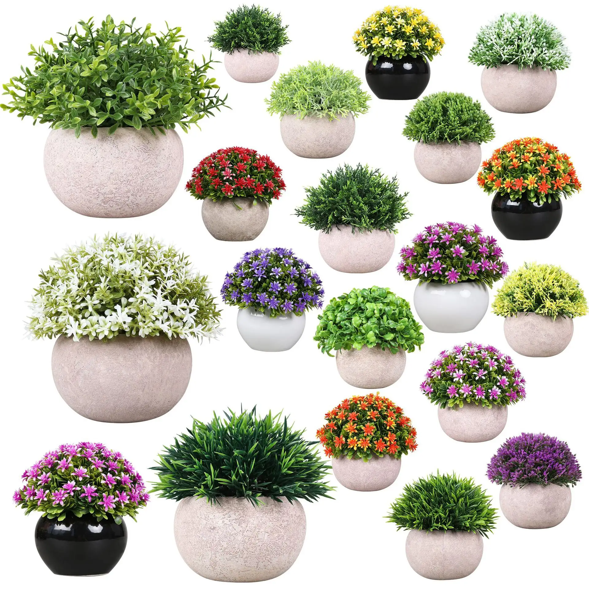 Hot Selling Artificial Succulents Plants Mini Artificial Potted Plants Small For Office Desk Decoration
