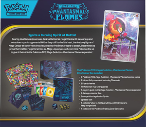 Vente en gros Pokémon TCG : Boîte d'entraînement Elite Flammes Phantasmiques Évolution Méga, Coffret cadeau de cartes à collectionner, Carte de jeu pour cadeaux et jouets - Product Image 4