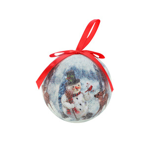 Nouvelles boules de Noël en mousse faites à la main, style transfrontalier, très vendues, ornements flocon de neige pour la décoration de l'arbre de Noël, vendues individuellement - Product Image 4