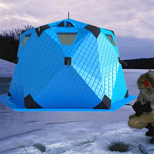 Tente Pop-Up 3-4 Personnes Grand Espace Quatre Saisons pour Camping Extérieur, Tente en Polyester avec Poteaux en Fibre de Verre, Portable, Isolée pour l'Hiver, Facile à Monter - Product Image 2