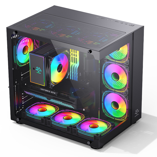 Professional New Gaming Fish Tank PC Case with Dust Proof Full Tower ATX PC Cabinet E-ATX Case Custom Computer Cases & Towers