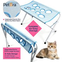 Table de toilettage pliable Petora Easy Clean pour animaux de compagnie, support de lavage portable en maille pour le toilettage et le bain des animaux en intérieur