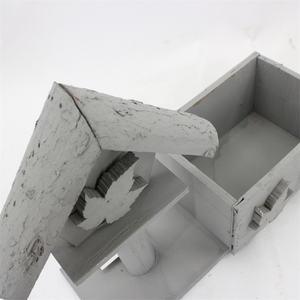 Maceta de madera de estilo <span class=keywords><strong>rural</strong></span> con compartimento de almacenamiento, adecuada para Decoración - Product Image 3