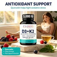 Capsules de Vitamine D3 K2 5000 UI, Magnésium B6, Zinc, Quercétine pour la Santé Énergétique, Immunitaire et Musculaire – Marque Blanche Superaliment Adulte