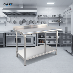 שולחן עבודה רב תכליתי מנירוסטה להתאמה אישית של CFT למטבח מסחרי ותחנת עיבוד במפעל מזון - Product Image 1