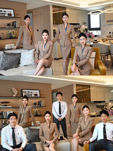 Usine directe <span class=keywords><strong>sur</strong></span> <span class=keywords><strong>mesure</strong></span> Ropa grande taille costumes de bureau élégants pour femmes chemises et robes solides deux pièces ensemble femmes vêtements - Product Image 6